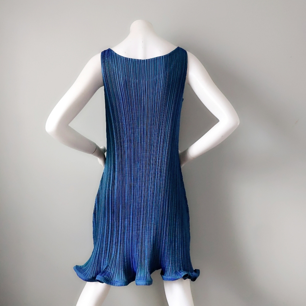♥️HP♥️ Issey Miyake Pleated Blue Iridescent Dress - Picture 7 of 9